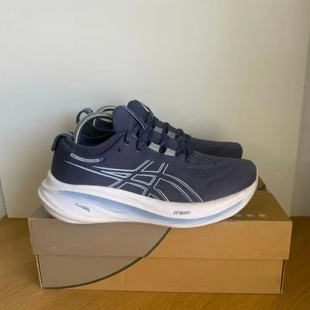 ASICS Gel Nimbus 26 Blue/White Women Running Sneakers- SZ 9
